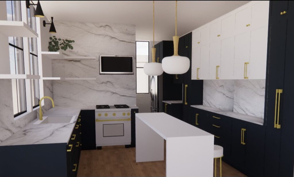 Versailles Kitchen 3D Rendering 2 Val Spaces Interior Design